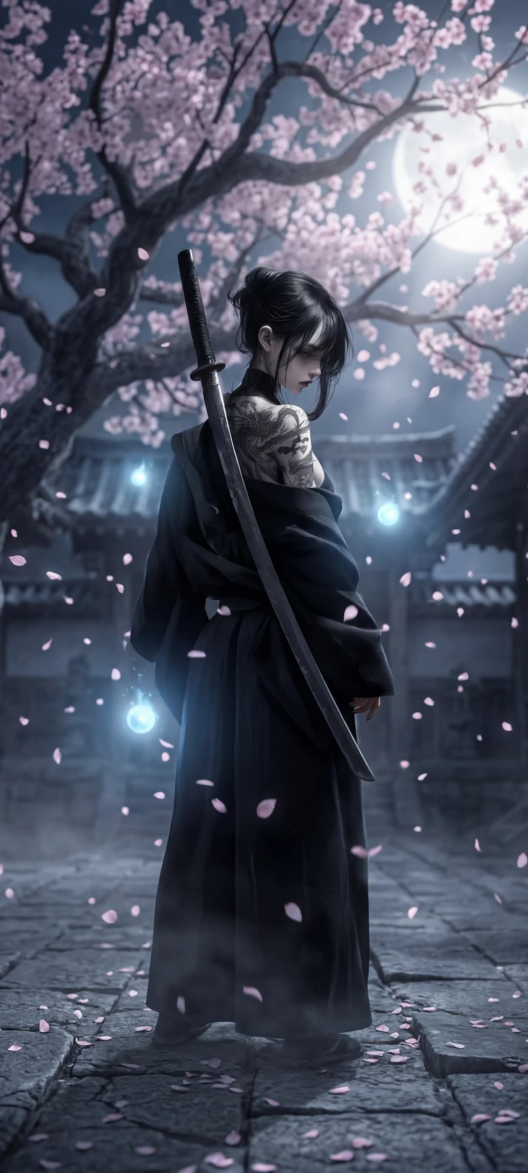 Girl with Katana and Tattoos