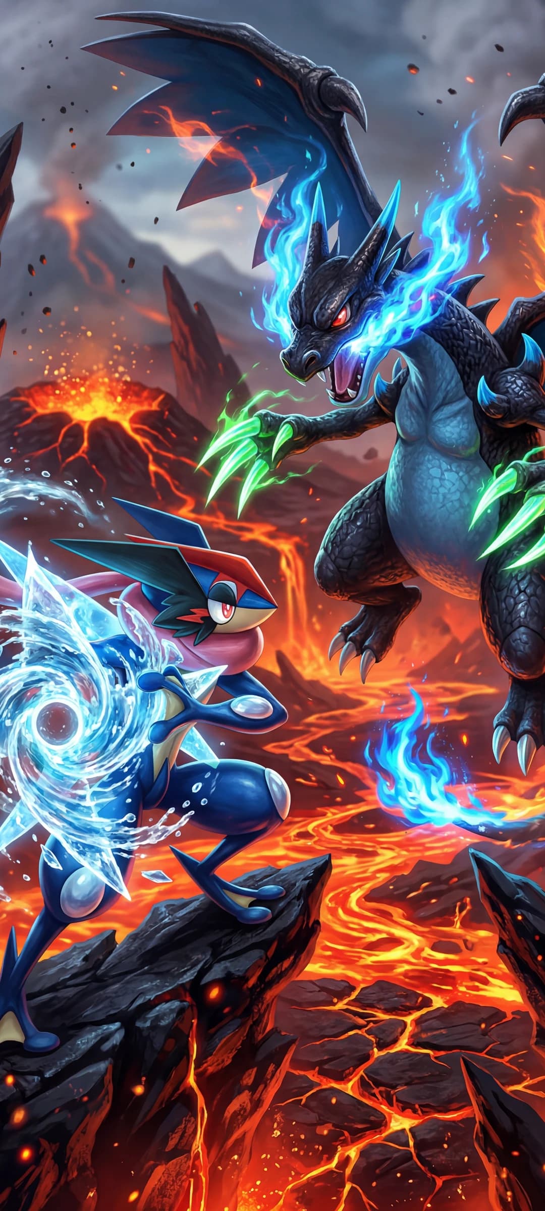 Ash-Greninja vs. Mega Charizard X