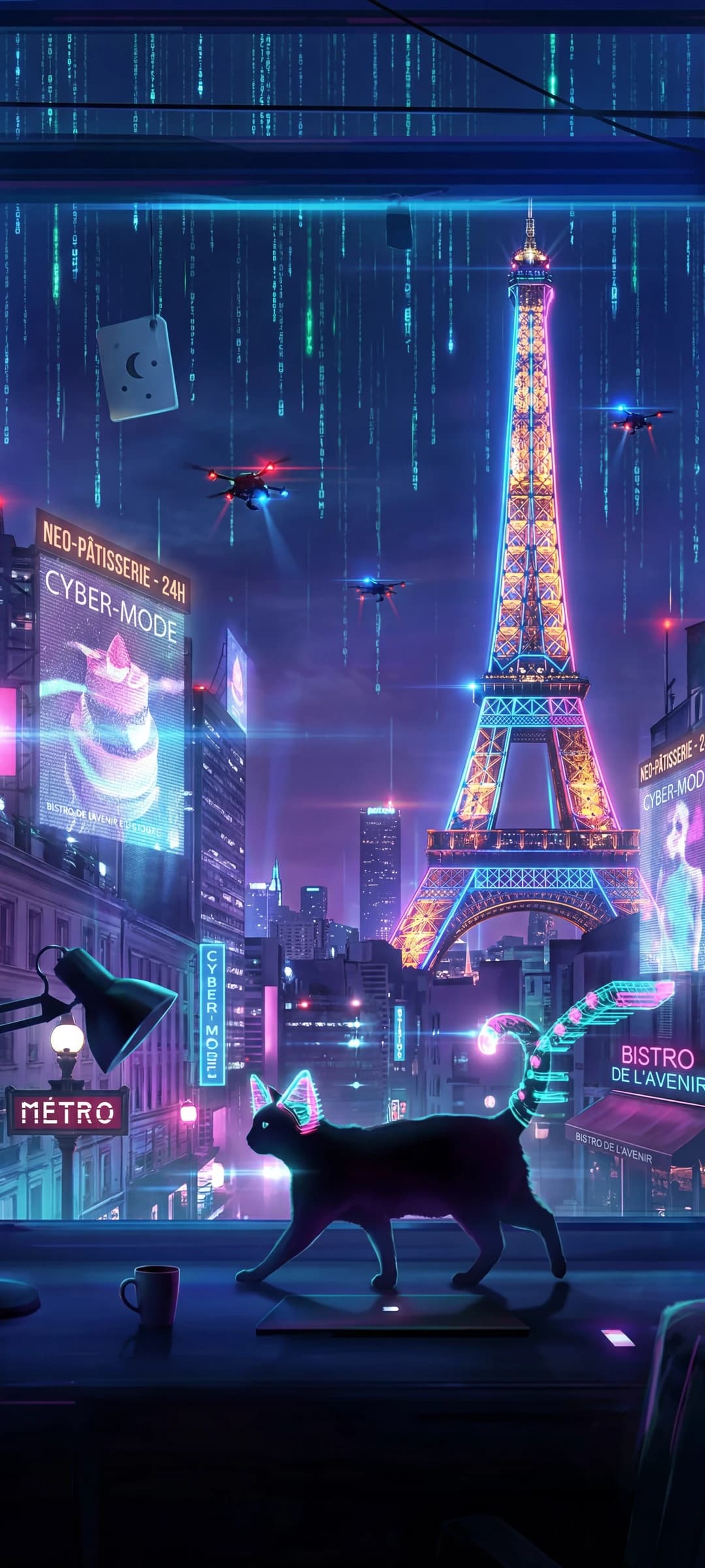 Cityscape Cat Silhouette