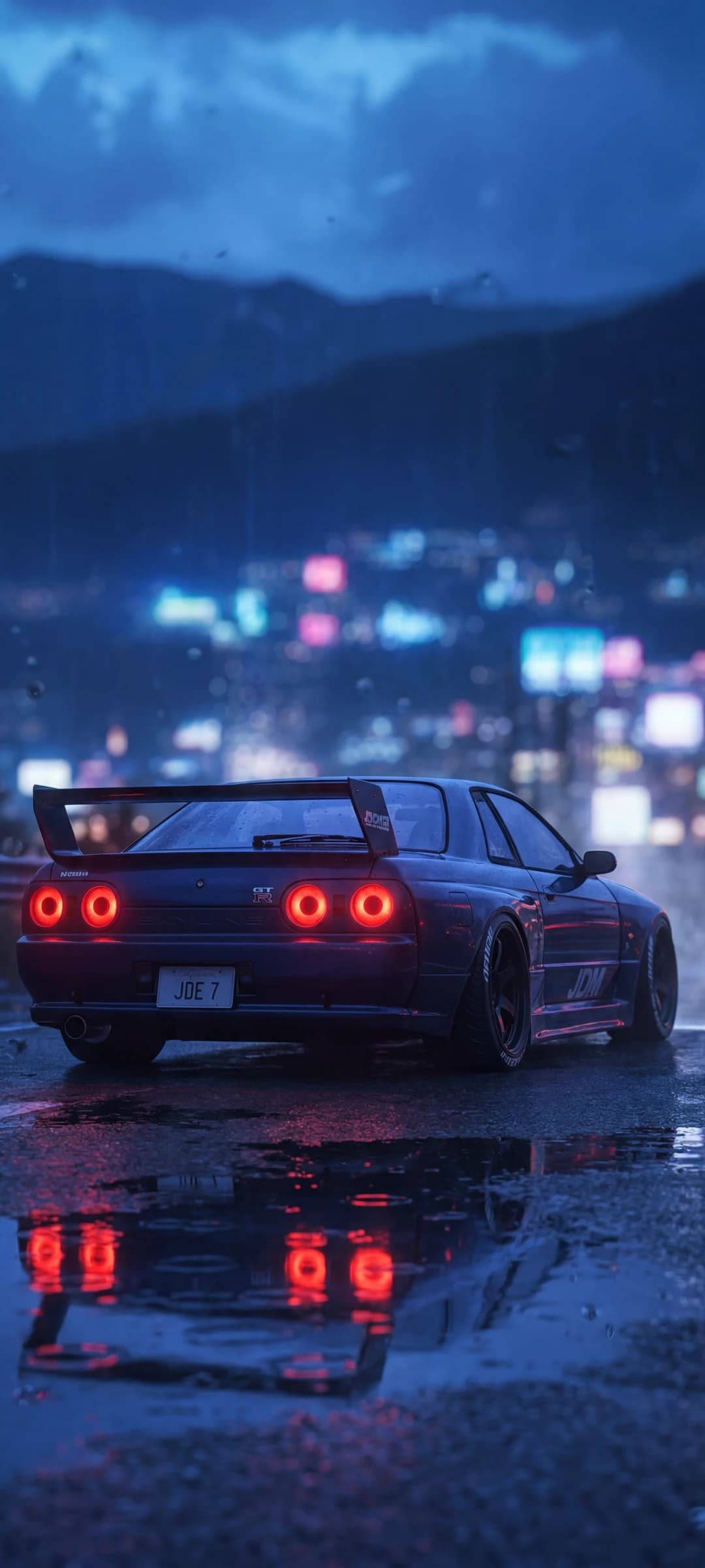 Rainy Night JDM Car Drive