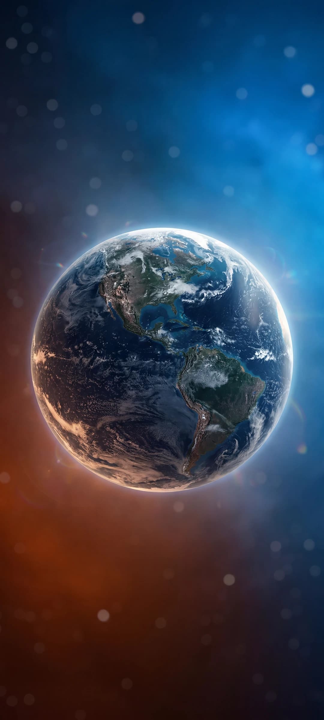 Cosmic Scene with Planets and Asteroids