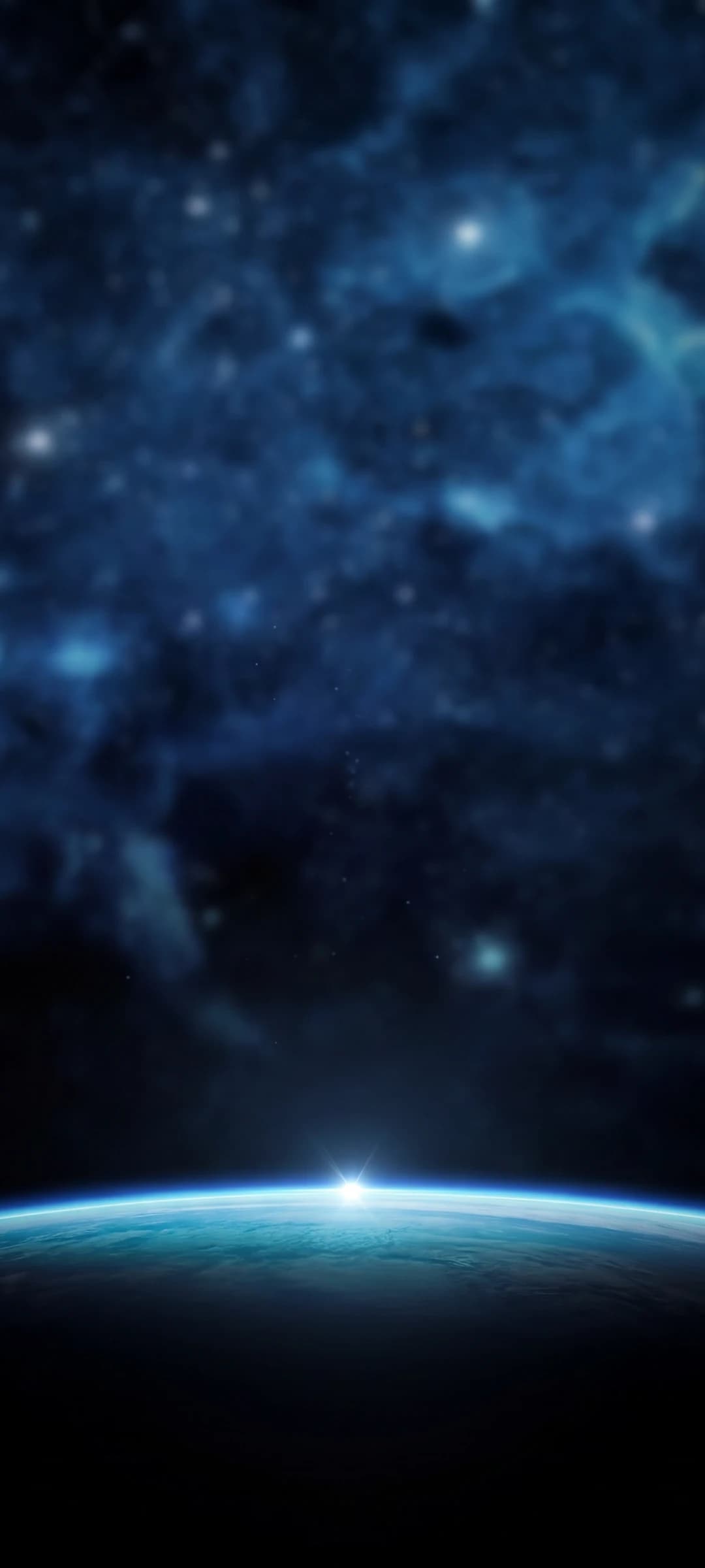 Vibrant Blue Cosmic Scene with Stars