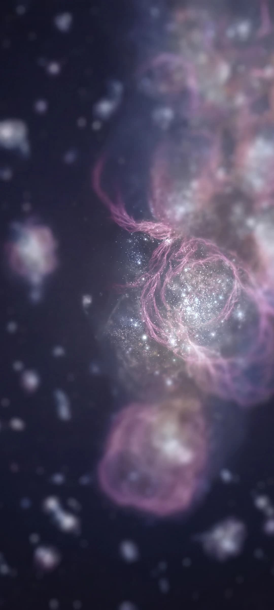 Colorful Nebulae in Dark Space