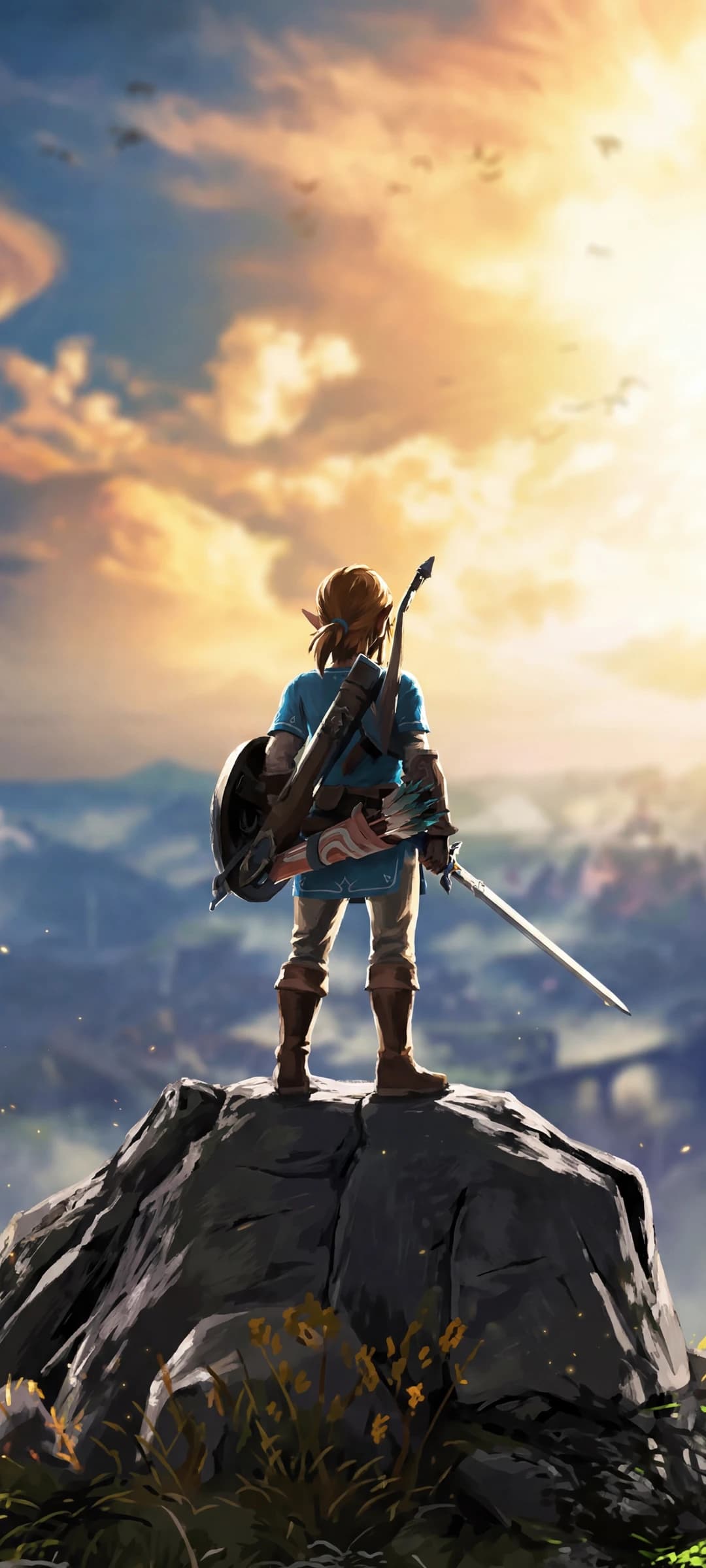 Link Overlooking Hyrule at Sunrise