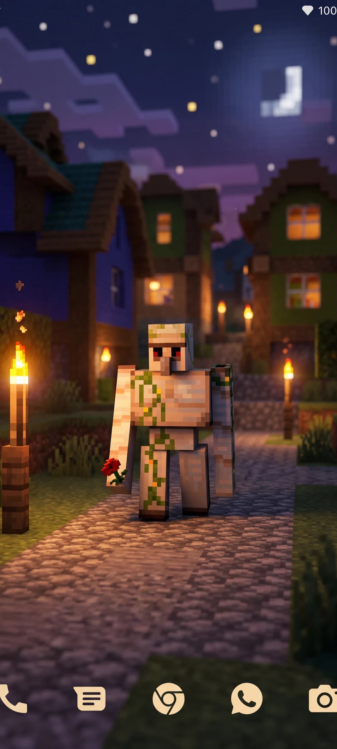 Voxel Village at Night